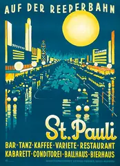 Ottomar C.J. Anton, St. Pauli auf der Reeperbahn, 1936, poster