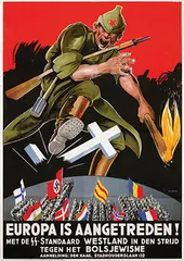 Europa is aangetreden! Met de SS-standaard Westland tegen het Bolsjewisme by Marius J. G. Thomassen, 1942, poster, sold Feb 2025