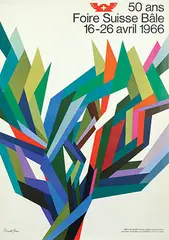 Donald Brun, 50 ans Foire Suise Bâle, 1966, poster