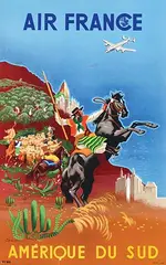 Seigle, Air France Amérique Du Sud, 1950, poster