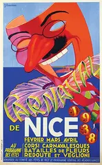 François Serracchiani, Carnaval de Nice, 1938, poster