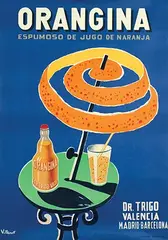 Bernard Villemot, Orangina Dr. Tigo Valencia Madrid Barcelona, poster