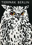 Roland Beier, Tierpark Berlin (owl), 1977, poster