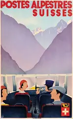 Charles Kuhn, Postes Alpestres Suisse, 1928, poster