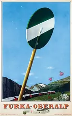Furka-Oberalp Switzerland by Herbert Leupin, 1949, poster, sold Jun 2024