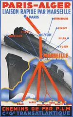Robert Falcucci, Paris-Alger Chemins de Fer P.L.M., poster