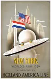 Willem F. ten Broek, Holland America Line New York World's Fair 1939, 1938, poster