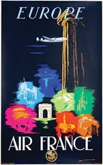 Edmond Maurus, Air France Europe (Constellation), 1951, poster