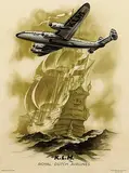 Studio Klm Paris, KLM The Flying Dutchman (Constellation, green version), 1950, poster