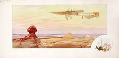 M. Champion, without text (Cairo, Ottoman Airforce,Spinx and Hagia Sofia), 1910, poster, lithograph