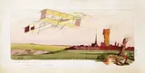Marguerite Montaut, Voyage de Buc a Chartres Maurice Farman moteur Renault, 1910, poster, lithograph