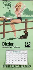 Bill Randall (1911-?, Calendar 1974 for the Ditzler Industries, 1973, poster