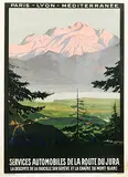 Géo Dorival, Services Automobiles de la Route du Jura (Le Mont Blanc), 1920, poster
