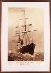 Gilbert Stuart, Anchor Line of Steamships. Liverpool Glasgow to New York, poster
