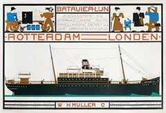 Bart van der Leck, Batavier-Lijn Rotterdam Londen, 1916, poster