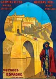 Alo, Voyages en Espagne Pont de Tolede Madrid Saragosse, 1914, poster