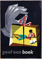 Otto Treumann, geef een boek, 1951, poster