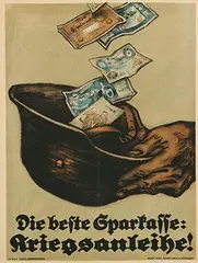 Die beste Sparkasse: Kriegsanleihe! by Louis Oppenheim, 1918, poster, sold Jun 2024