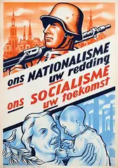 Louis Manche, ons Nationalisme uw redding ons Socialisme uw toekomst, 1944, poster