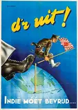 Nico Broekman, d'r uit! Indië móét bevrijd, 1945, poster