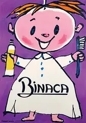 Binaca (toothpaste) by Herbert Leupin, 1956, poster, sold Jun 2024
