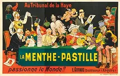 Eugene Oge, Au Tribunal de la Haye la Menthe-Pastille passionne de monde!, 1904, poster