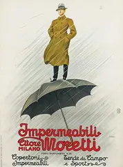 Leopoldo Metlicovitz, Copertoni Impermeabili Moretti Milano, poster