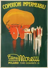 Leopoldo Metlicovitz, Copertoni Impermeabili Moretti Milano, 1933, poster