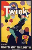 J.H. Warren, Twink 18 kleuren Reinigt en verft tegelijkertijd, poster