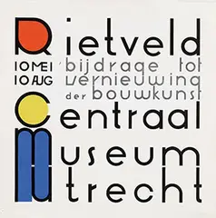 Gerrit T. Rietveld, Centraal Museum Utrecht Rietveld bijdrage tot vernieuwing der bouwkunst, 1958, poster