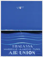 Edmond Maurus, Air Union Marseille-Ajaccio-Tunis, 1927, poster
