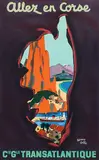 Édouard Collin, Allez en Corse Cie Gle Transatlantique (seaplane C.A.M.S. 53), 1950, poster