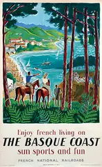Hervé Baille, The Basque Coast, 1950, poster
