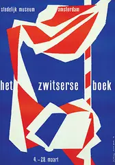 Fritz Bühler, stedelijk museum amsterdam het zwitserse boek, 1949, poster