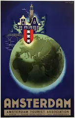 Koen van Os, Amsterdam Tourist Association Amsterdam, 1948, poster