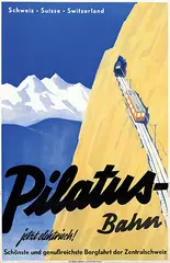 Walter Läubli, Pilatus-Bahn Schweiz, 1937, poster