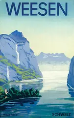 Monogram Fe, Weesen Walensee Schweiz, 1939, poster