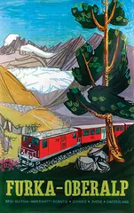 Hugo Schol, Furka-Oberalp Switzerland, 1959, poster