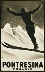 Carl F. Moos, Pontresina Engadin, 1924, poster