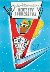 Eugene M. Cordier, Für Winterreisen Deutsche Bundesbahn, 1952, poster