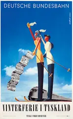 Ewald Hoinkis Ernst Modlich, Deutsche Bundesbahn Vinterferie I Tyskland (Winter Holiday in Germany), 1953, poster