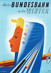 Eugene M. Cordier, Mit der Bundesbahn in den Winter, 1952, poster