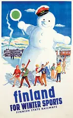 finland for Winter Sports Railways by Osmo O. Oksanen, poster, sold Feb 2024