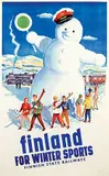 Osmo O. Oksanen, finland for Winter Sports Railways, poster