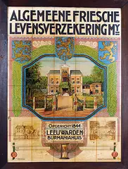 Algemeene Friesche Levensverzekering My. Burmaniahuis Leeuwarden by Cornelis André Vlaanderen, poster, sold Feb 2024