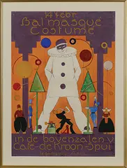 Ary Verhaar, Café de Kroon Spui Bal Masqué Costumé, 1925, poster