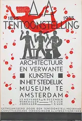 Hildo Krop, Arti et Amicitiae Amsterdam Tentoonstelling Architectuur, 1935, poster