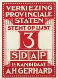 Albert P. Hahn jr., SDAP Verkiezing Provinciale Staten Lijst 3, 1922, poster