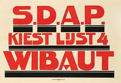 Albert P. Hahn jr., SDAP Kiest Lijst 4 Wibaut, 1922, poster