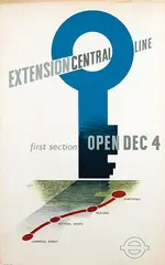 Hans Schleger, Extension Central Line (London Underground), 1946, poster